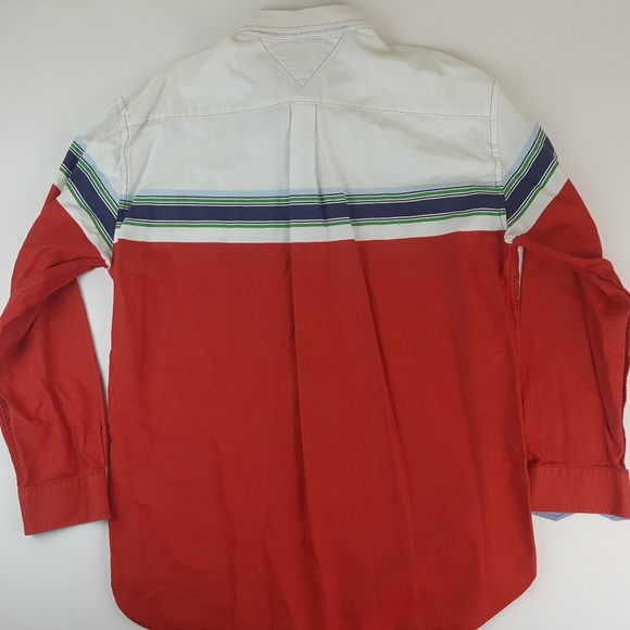 Tommy Hilfiger 80s 2ply Fabric Colorblock Shirt - Picture 4 of 5